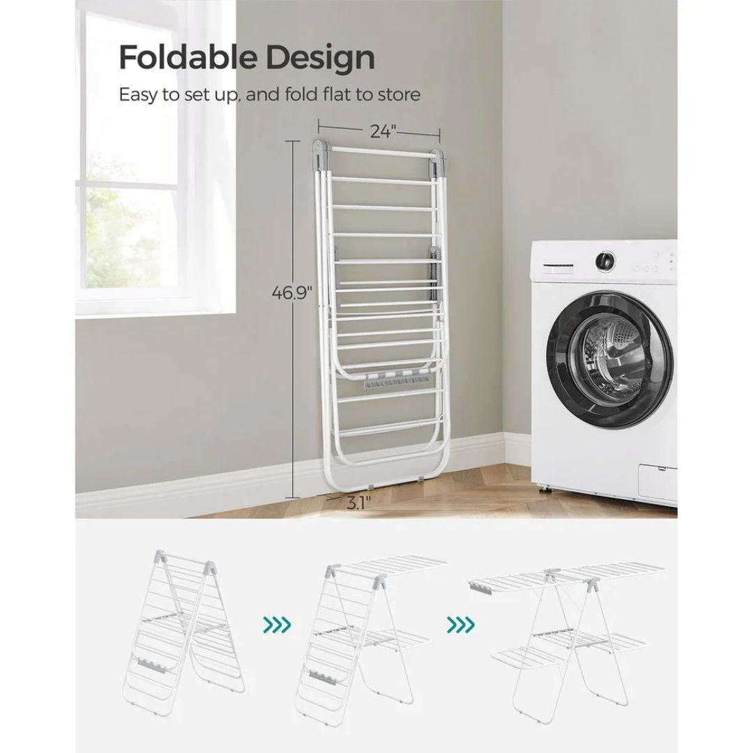 Clothes Drying Rack Foldable 2-Level With Adjustable Wings 67.3in – product view 12 | Amaraloft