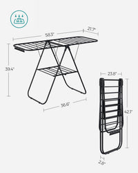 Clothes Drying Rack With Sock Clips - product photo 37