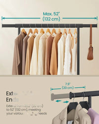 Clothes Rack With Extendable Rail Rolling Garment Rack 36.2-52in – product view 6 | Amaraloft