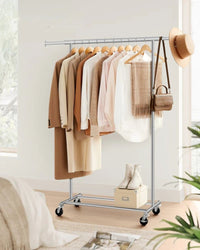 Clothes Rack With Extendable Rail Rolling Garment Rack 36.2-52in – product view 9 | Amaraloft