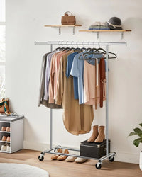Clothes Rack With Extendable Rail Rolling Garment Rack 36.2-52in – product view 10 | Amaraloft