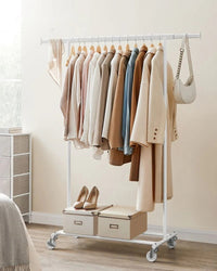 Clothes Rack With Extendable Rail Rolling Garment Rack 36.2-52in – product view 12 | Amaraloft