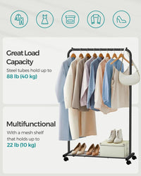 Clothes Rack With Wheels Metal Garment Rack 35.8in Wide – product view 8 | Amaraloft