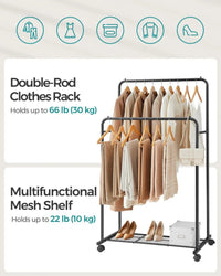 Clothes Rack With Wheels Metal Garment Rack 35.8in Wide – product view 15 | Amaraloft