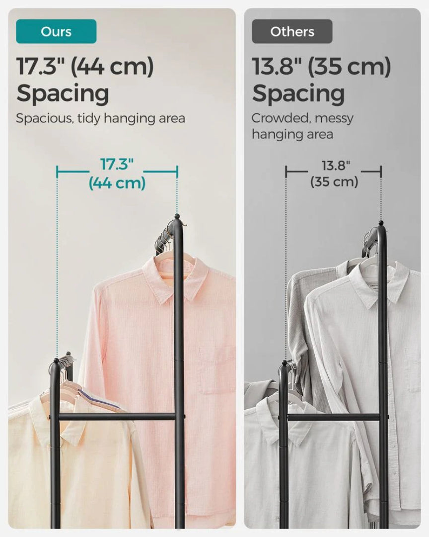 Clothes Rack With Wheels Metal Garment Rack 35.8in Wide – product view 16 | Amaraloft