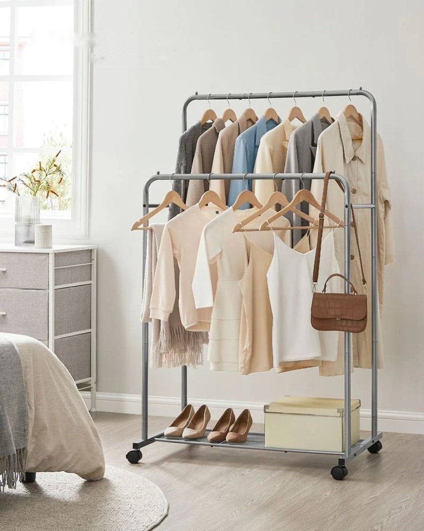 Clothes Rack With Wheels Metal Garment Rack 35.8in Wide – product view 21 | Amaraloft