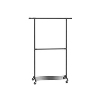 Clothing Rack Double Rod Rolling Garment Rack Heavy Duty – product view 1 | Amaraloft