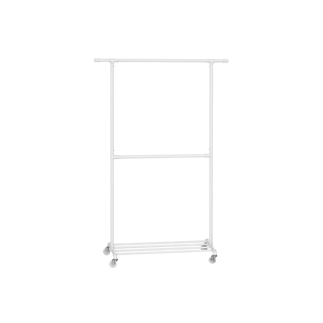 Clothing Rack Double Rod Rolling Garment Rack Heavy Duty – product view 2 | Amaraloft