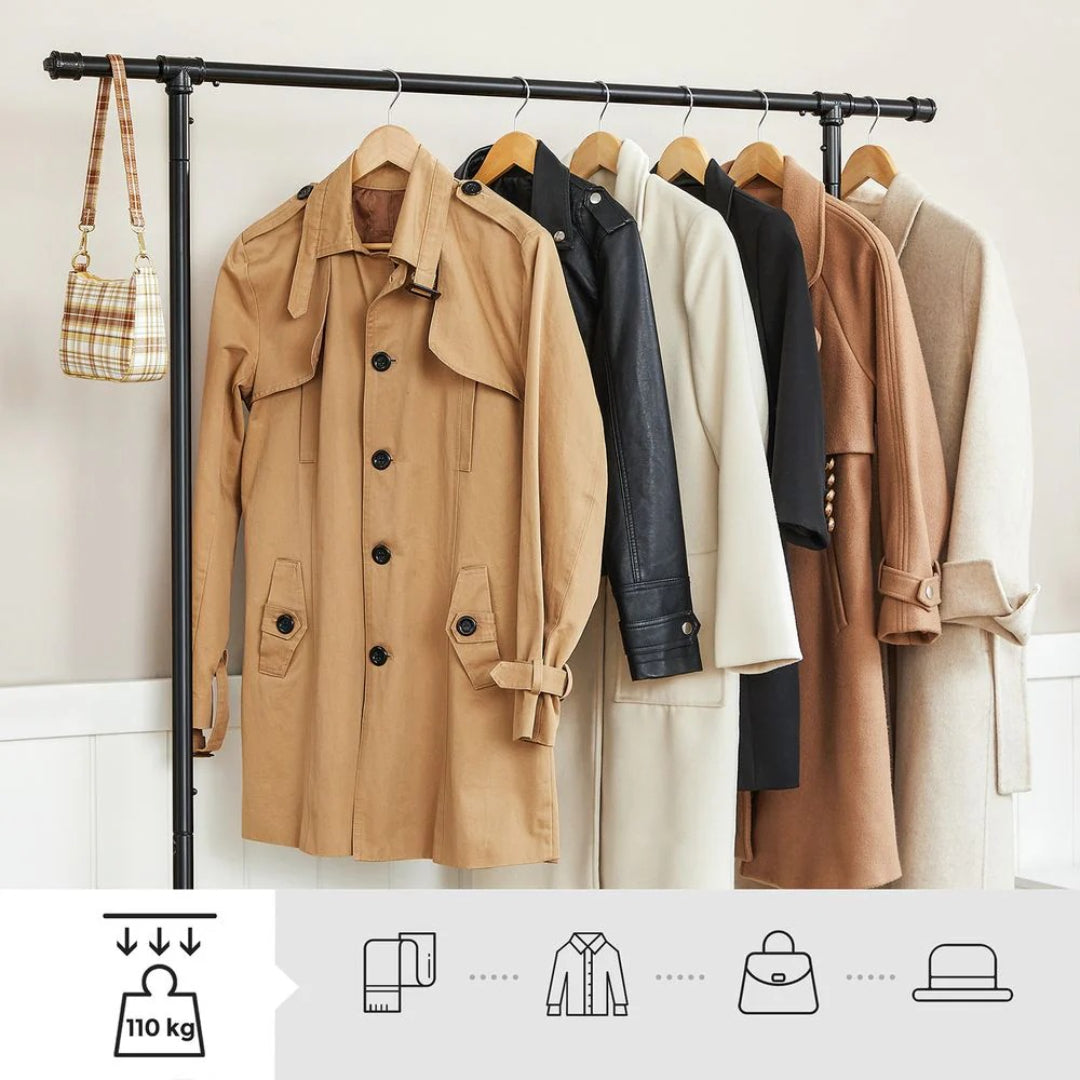 Clothing Rack Double Rod Rolling Garment Rack Heavy Duty – product view 8 | Amaraloft