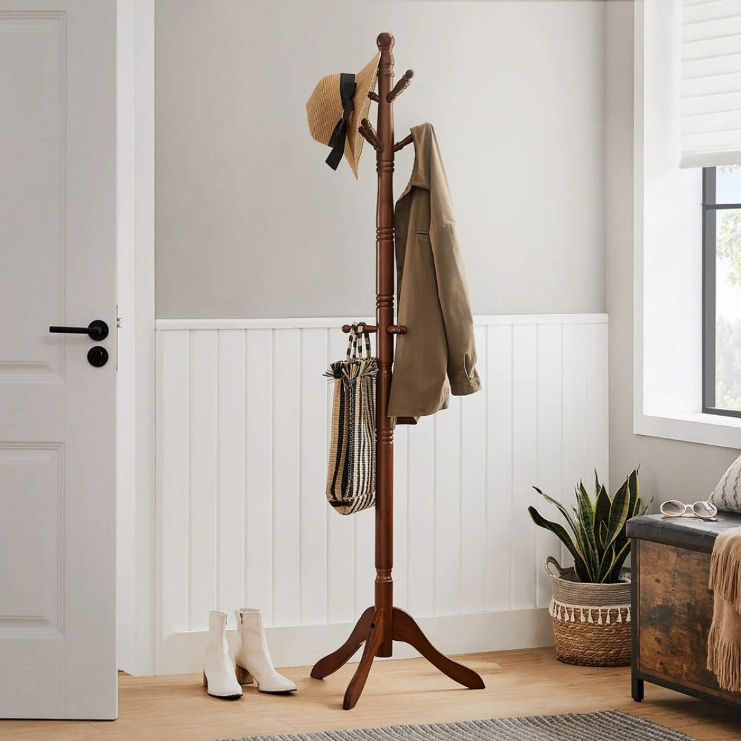 Solid Wood Coat Rack With 10 Hooks – product view 10 | Amaraloft