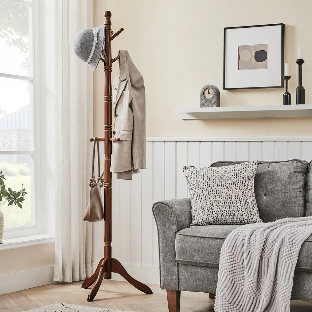 Solid Wood Coat Rack With 10 Hooks – product view 11 | Amaraloft