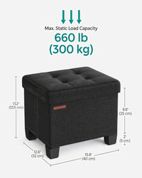 Small Storage Ottoman Foot Rest With Legs & Foldable Design – product view 8 | Amaraloft