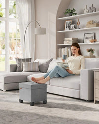 Small Storage Ottoman Foot Rest With Legs & Foldable Design – product view 11 | Amaraloft