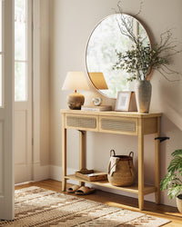 Console Table With Drawers And Shelf - product photo 02