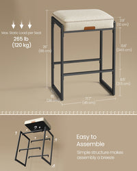 Counter Height Bar Stools Set Of 2 With 3.9 Inch Foam Cushioned Seats - product photo 74