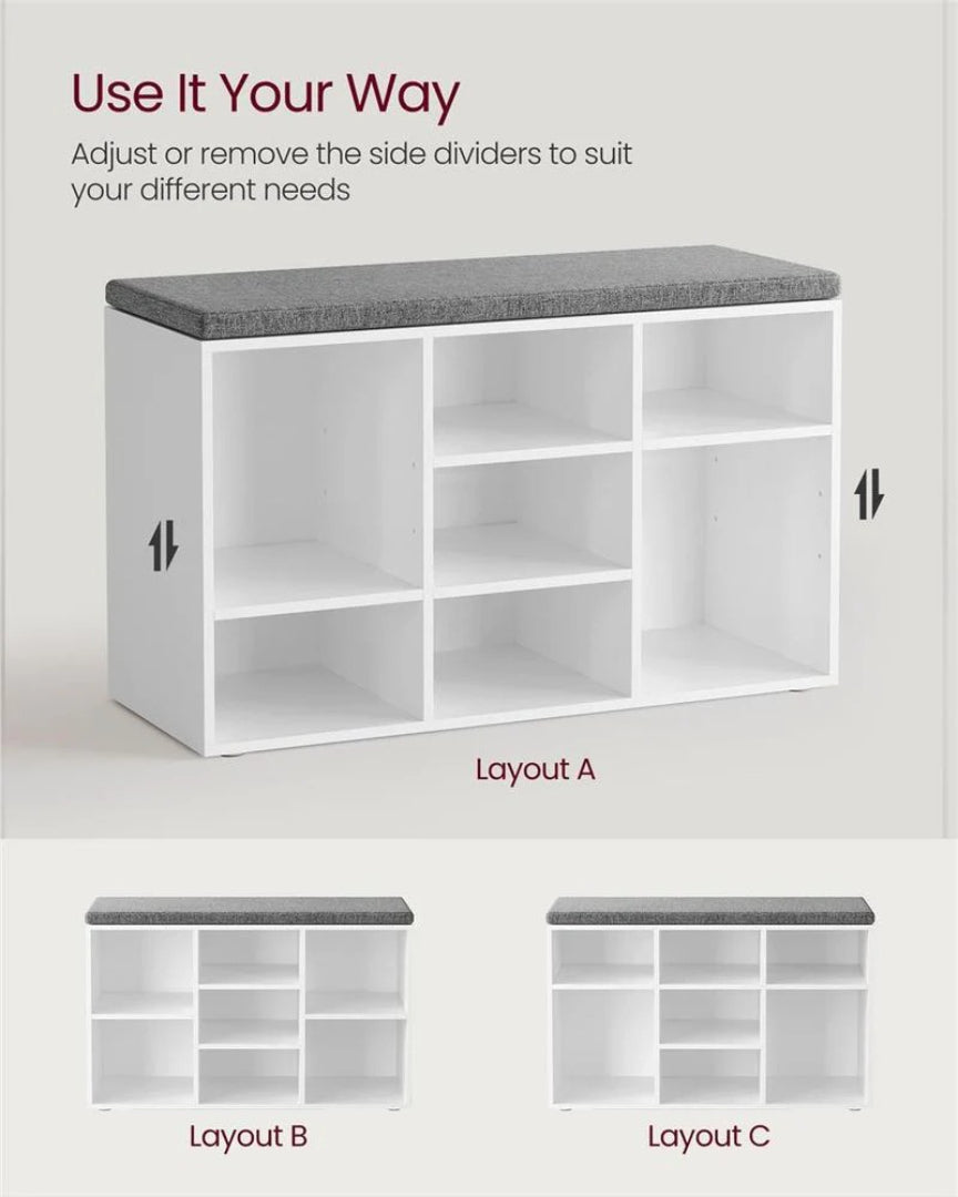 Shoe Storage Bench With Cushion – product view 13 | Amaraloft