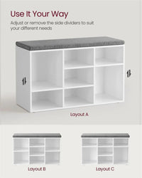 Shoe Storage Bench With Cushion – product view 13 | Amaraloft