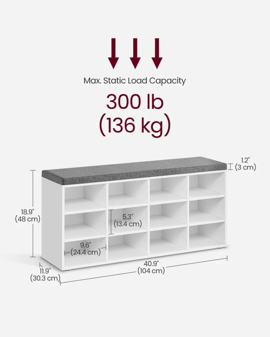Shoe Storage Bench With Cushion – product view 23 | Amaraloft