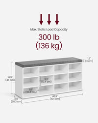 Shoe Storage Bench With Cushion – product view 23 | Amaraloft