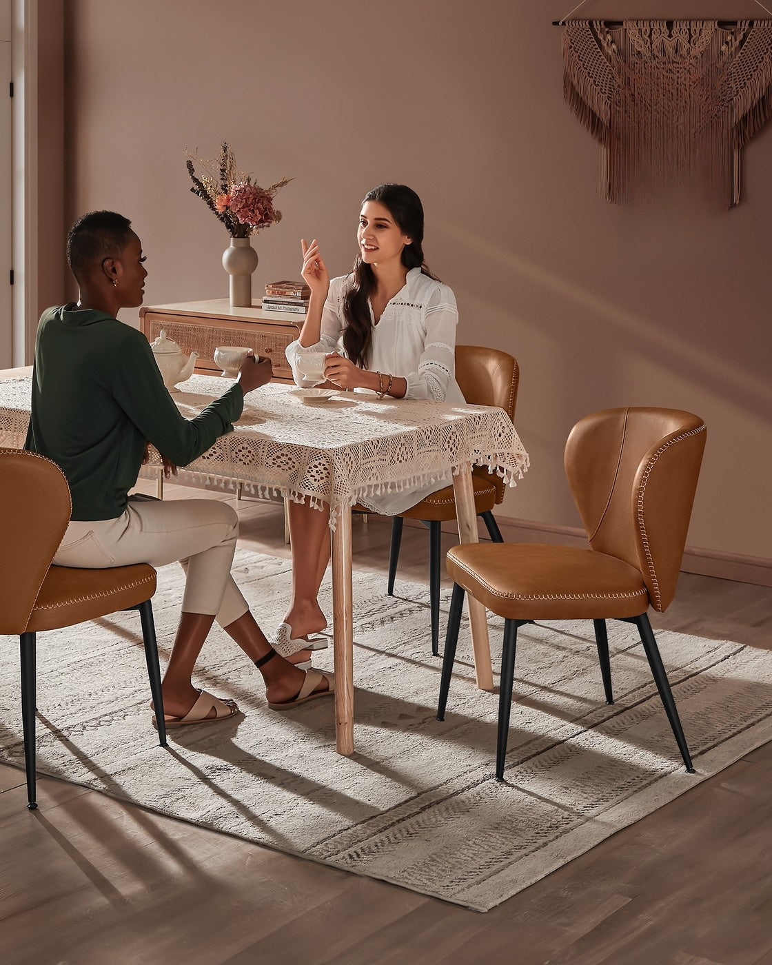 Dining Chairs Set Of 2, 4 Or 6 With Upholstered Seats And Steel Legs - product photo 77
