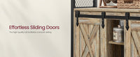 Dining Storage Sideboard With Sliding Doors, Rustic Brown Buffet Cabinet - product photo 31
