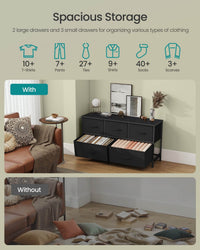 Dresser For Bedroom, Wide Dresser With 5 Fabric Drawers - product photo 03