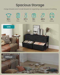 Dresser For Bedroom, Wide Dresser With 5 Fabric Drawers - product photo 14