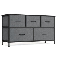 Dresser For Bedroom, Wide Dresser With 5 Fabric Drawers - ULGS322GN02S