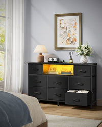 Dresser For Bedroom With Outlets And LED Lights, TV Stand For TVs Up To 55 - product photo 01