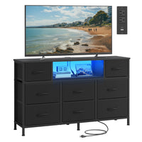Dresser For Bedroom With Outlets And LED Lights, TV Stand For TVs Up To 55 - ULGS433BH02S