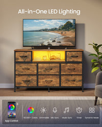 Dresser With Power Outlets And LED Lights, TV Stand For 55 Inch TV - product photo 22