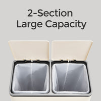 Dual Compartment Kitchen Trash Can With Airtight Hinged Lids - product photo 04