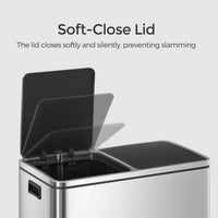 Dual Compartment Kitchen Trash Can With Airtight Hinged Lids - product photo 11