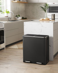 Dual Compartment Kitchen Trash Can With Airtight Hinged Lids - product photo 18