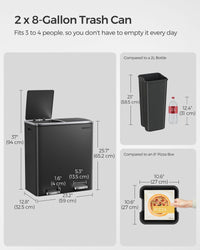 Dual Compartment Kitchen Trash Can With Airtight Hinged Lids - product photo 21