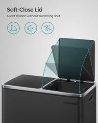 Dual Compartment Kitchen Trash Can With Airtight Hinged Lids - product photo 22