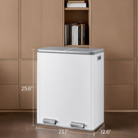 Dual Compartment Kitchen Trash Can With Airtight Hinged Lids - product photo 47