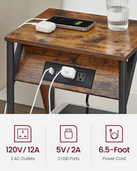 End Table With USB Ports And Outlets - product photo 03