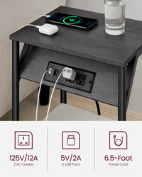 End Table With USB Ports And Outlets - product photo 54