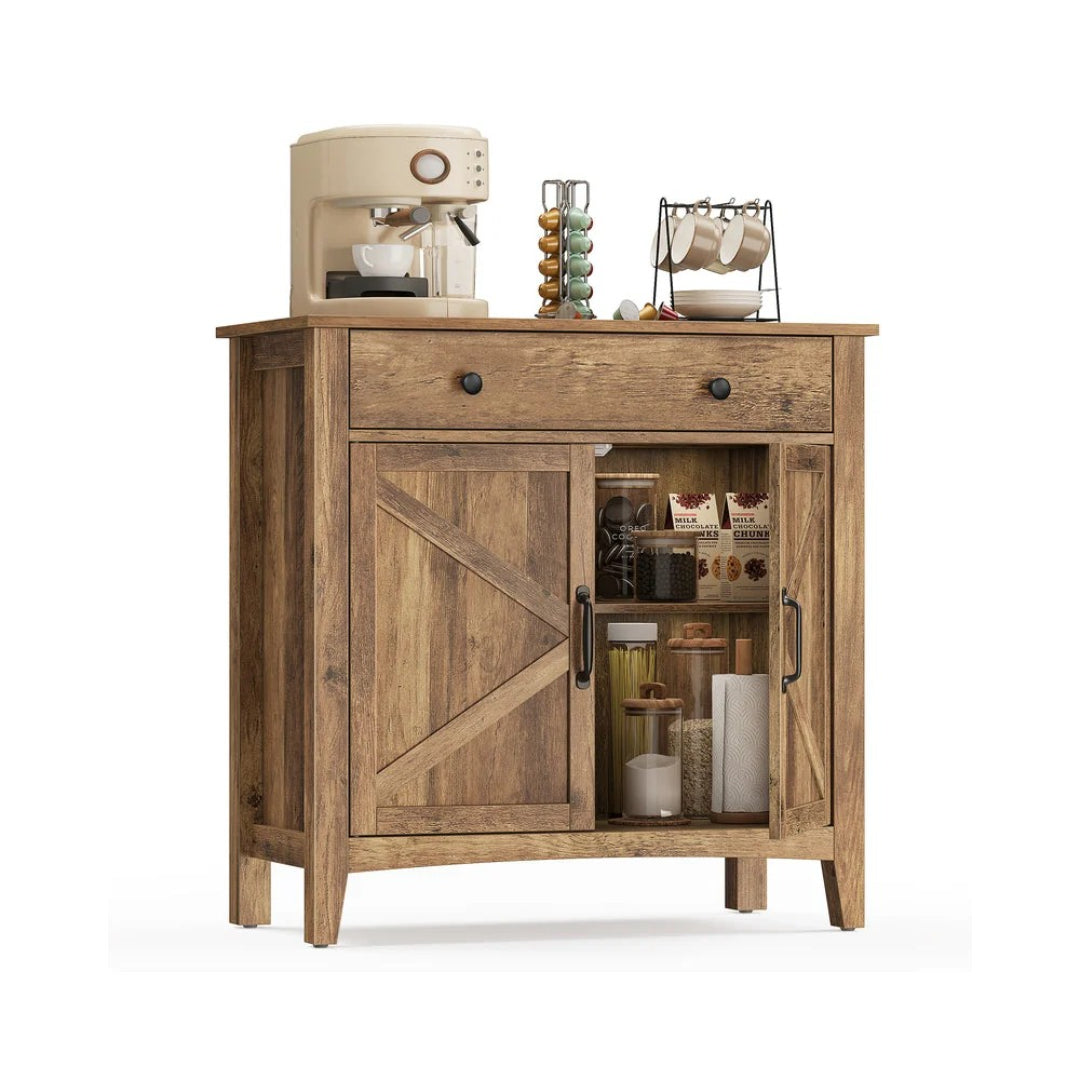 Farmhouse Buffet Cabinet with Drawer and Adjustable Shelf Storage – product view 3 | Amaraloft