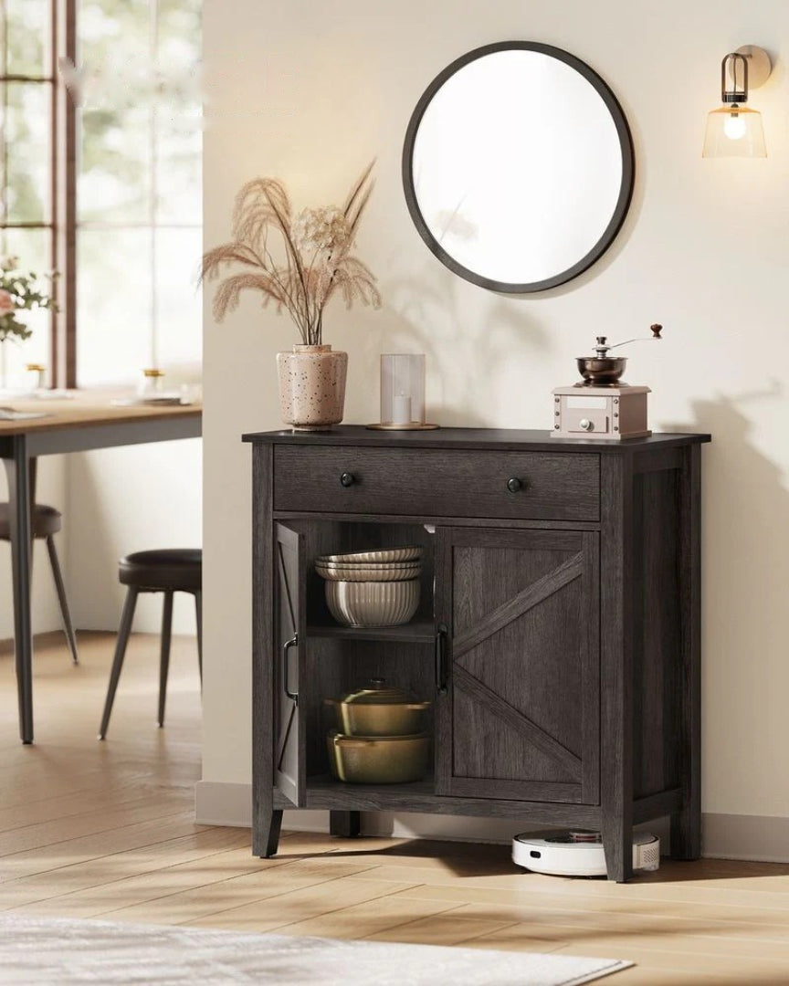 Farmhouse Buffet Cabinet with Drawer and Adjustable Shelf Storage – product view 11 | Amaraloft