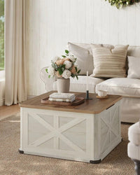 Farmhouse Coffee Table with Hidden Storage and Flip Top Lids – product view 3 | Amaraloft