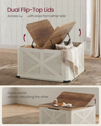 Farmhouse Coffee Table with Hidden Storage and Flip Top Lids – product view 4 | Amaraloft