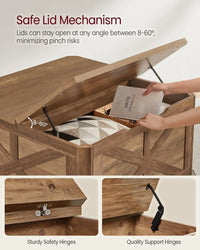 Farmhouse Coffee Table with Hidden Storage and Flip Top Lids – product view 12 | Amaraloft