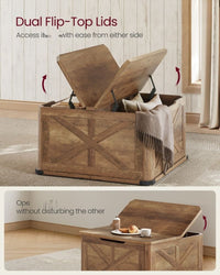 Farmhouse Coffee Table with Hidden Storage and Flip Top Lids – product view 13 | Amaraloft