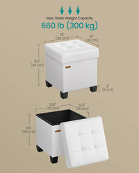 Faux Leather Cube Storage Ottoman With Legs - product photo 15