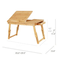 Bamboo Laptop Bed Desk With Tilting Top & Adjustable Height – product view 9 | Amaraloft