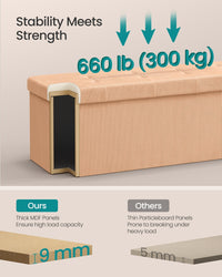 Foldable Storage Ottoman Bench With Foot Rest - product photo 05