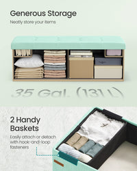 Foldable Storage Ottoman Bench With Foot Rest - product photo 12