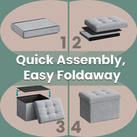 Foldable Storage Ottoman Footrest For Living Room Bedroom And Dorm - product photo 09